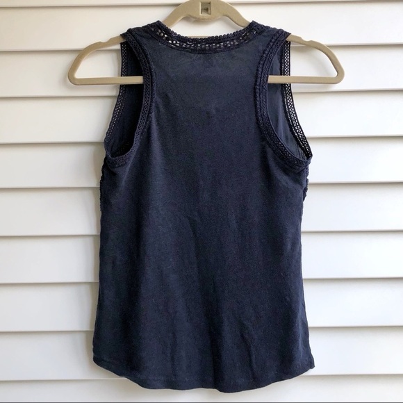 J. Crew Lace Trim Linen Tank Top - Picture 3 of 7